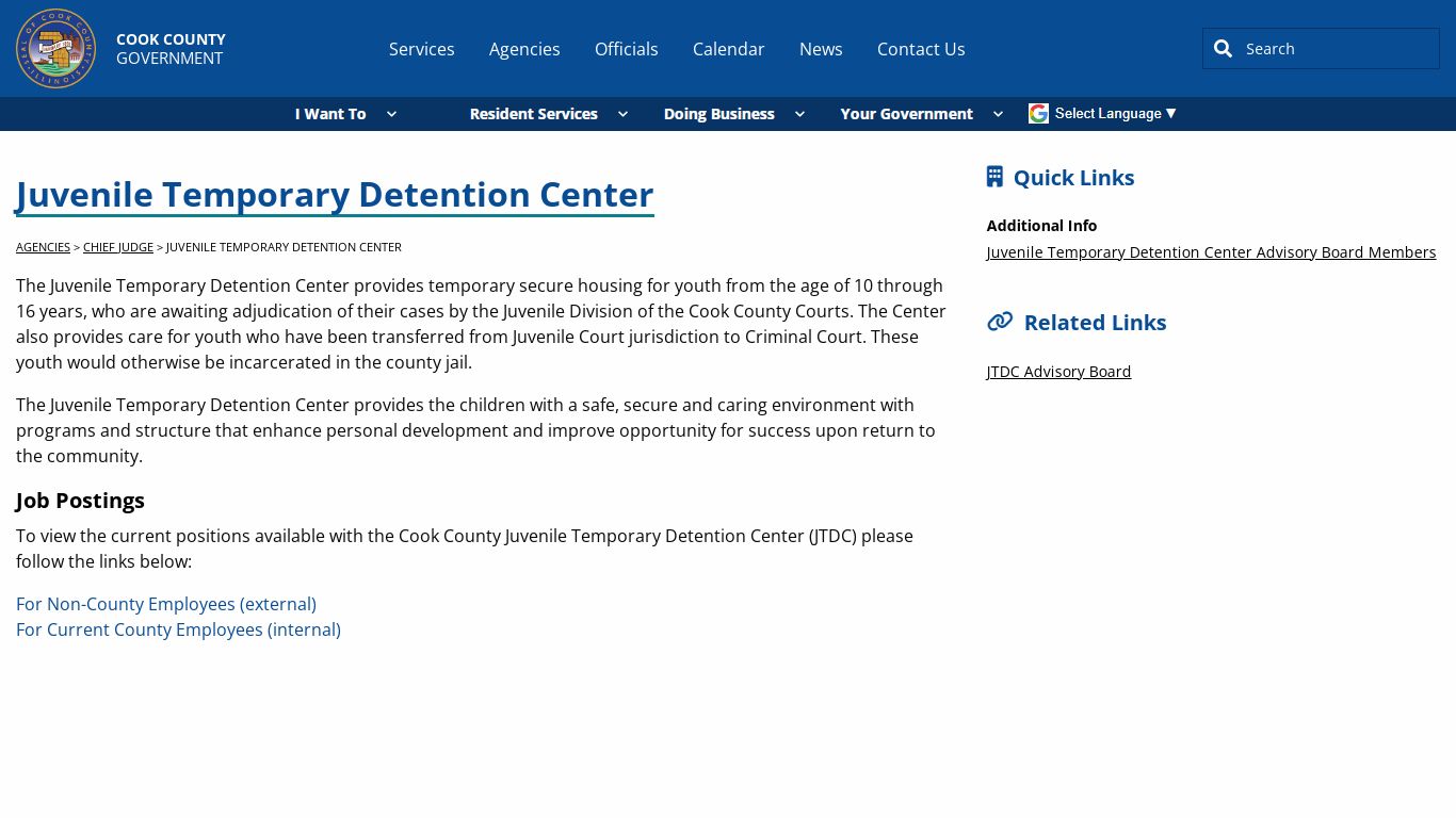 Juvenile Temporary Detention Center - Cook County, Illinois